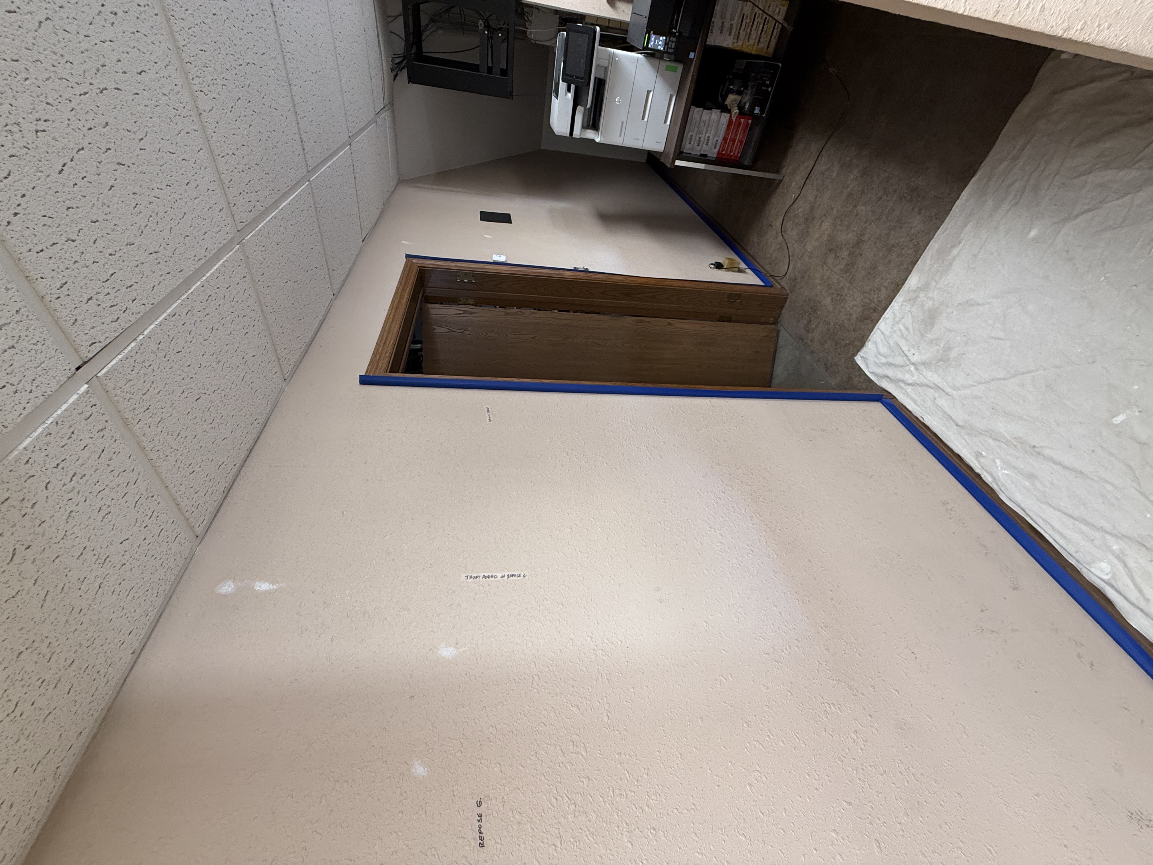 Before: Commercial office, crisp two-tone interior