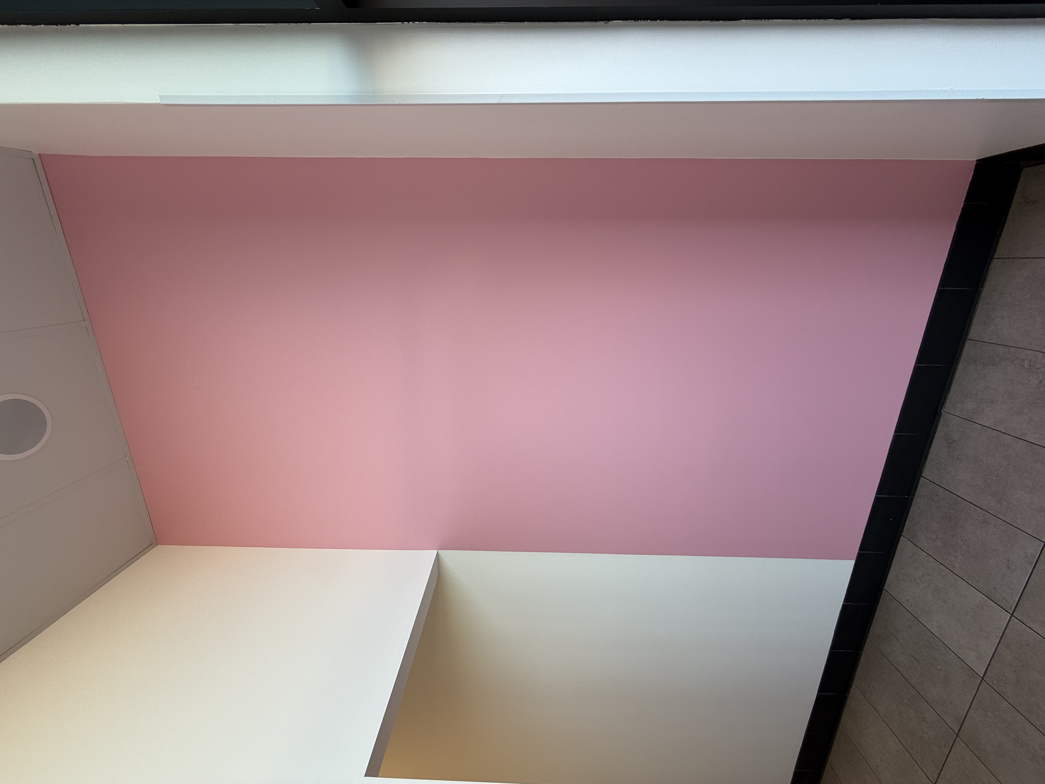 After: Interior wall repair, pink accent
